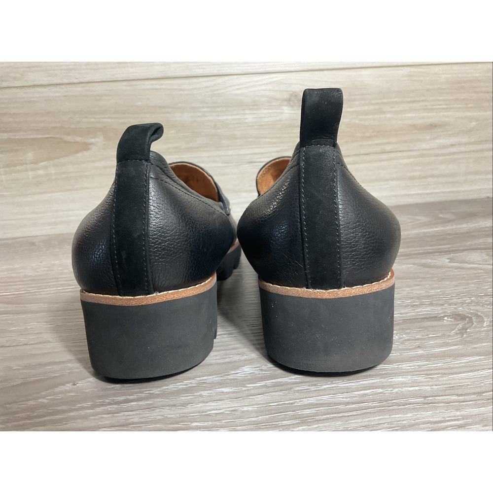 Vionic Cynthia Charm -Black Leather Loafers Lug Sole Slip On Shoes Women Size 7 - Picture 6 of 9